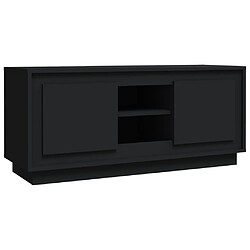 Maison Chic Meuble TV scandinave - Banc TV pour salon noir 102x35x45 cm bois d'ingénierie -MN98042