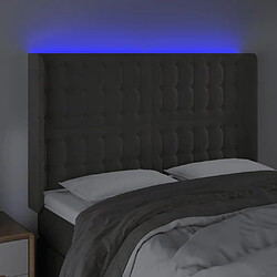 Acheter Maison Chic Tête de lit scandinave à LED,meuble de chambre Gris foncé 147x16x118/128 cm Velours -MN72800