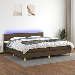 vidaXL Sommier à lattes de lit matelas et LED Marron foncé 200x200 cm