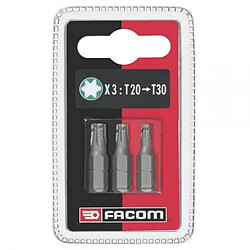 Facom Jeu de 3 embouts vissage standard série 1 - Torx T20 25 30 