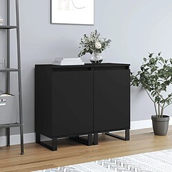 vidaXL Buffets 2 pcs noir 40x35x70 cm bois d’ingénierie