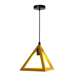 Stoex Jaune Lustre suspension industrielle cage forme triangulaire fer abat-jour luminaire pour salon salle à Manger suisine bar