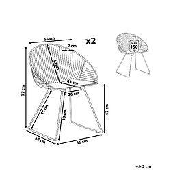 Avis Beliani Chaise de salle à manger AURORA Set de 2 Métal Argenté