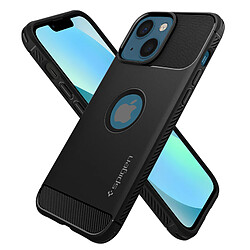 Spigen Sgp Coque iPhone 13 Silicone Antichoc Finition Carbone Rugged Armor Spigen Noir