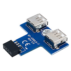 Embase USB 9 Broches 2x5 à 2 Ports 2 Adaptateur Interne De Carte De Port Femelle USB