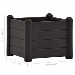 Maison Chic Jardinière,Lit surélevé de jardin - Bac à fleurs - pot de fleur PP Anthracite 43x43x35 cm -GKD39300 pas cher