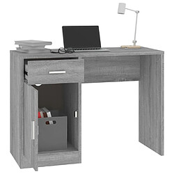 Avis vidaXL Bureau avec tiroir et armoire Sonoma gris 100x40x73 cm