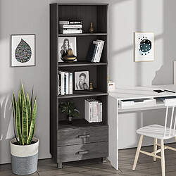 vidaXL Buffet HAMAR Gris clair 60x35x180 cm Bois de pin massif