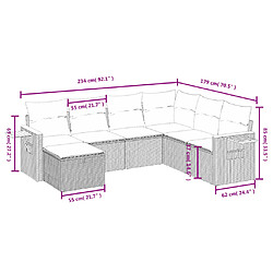 Avis vidaXL Salon de jardin avec coussins 7 pcs gris résine tressée