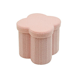 Mobili Rebecca Pouf avec rangement Rebecca Mobili Hermal 40x40x40 Tissu Polyester MDF Rose Moderne 