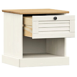 Avis vidaXL Table de chevet VIGO blanc 42x35x42 cm bois de pin massif