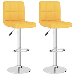 vidaXL Tabourets de bar lot de 2 jaune moutarde tissu