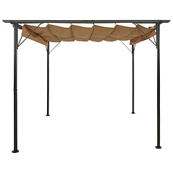 vidaXL Pergola avec toit rétractable taupe 3x3 m acier 180 g/m²