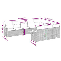 Avis vidaXL Salon de jardin avec coussins 10 pcs beige résine tressée