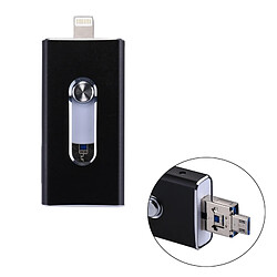 Wewoo Clé USB noir pour iPhone et iPad & iPod la plupart des smartphones Android PC 3 en 1 USB 2.0 Lightning 8 broches Micro USB 16 Go Flash Drive, 