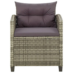 Maison Chic Chaise de jardin avec coussin - Fauteuil d'extérieurs Résine tressée Gris -MN62656