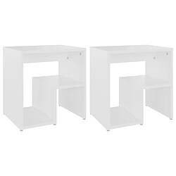 vidaXL Tables de chevet 2 pcs blanc 40x30x40 cm bois d'ingénierie