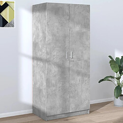 vidaXL Garde-robe Gris béton 80x52x180 cm Bois d’ingénierie 