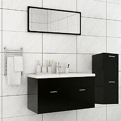 vidaXL Ensemble de meubles de salle de bain Noir Aggloméré