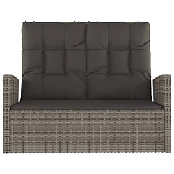 Avis Maison Chic Banc de jardin | Banquette de jardin | Chaise Relax inclinable et coussins gris 118cm résine tressée -MN24610