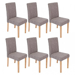 Decoshop26 Lot de 6 chaises de salle à manger en tissu gris pieds clairs CDS04218 