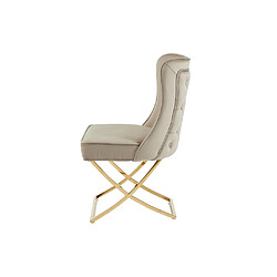 Lot de 2 chaises en velours et acier inoxydable doré - Beige - MARELANO de Pascal MORABITO pas cher