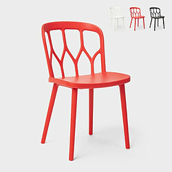 Ahd Amazing Home Design Chaises en polypropylène au design moderne pour bar, cuisine et jardin Flow, Couleur: Rouge 