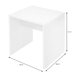 Avis ML DESIGN MODERN LIVING Tabouret de maquillage siège en bois MDF blanc pour table coiffeuse 40x36x41cm