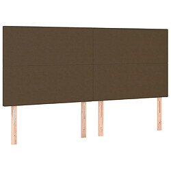 Acheter Maison Chic Tête de lit scandinave à LED,meuble de chambre Marron foncé 160x5x118/128 cm Tissu -MN18039