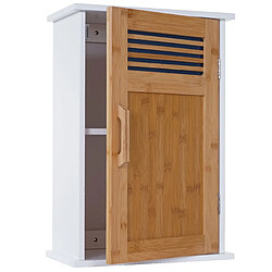 Decoshop26 Armoire murale de salle de bain en bambou 52x35x21cm blanc 04_0001503