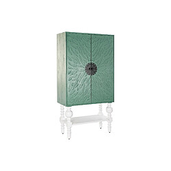 Pegane Armoire en bois turquoise avec 2 portes et 2 étagères - Largeur 106 x Hauteur 208 x Profondeur 48cm