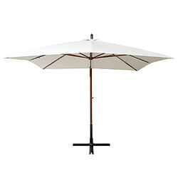 vidaXL Parasol suspendu avec poteau en bois 300x300 cm blanc