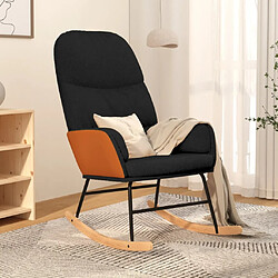 vidaXL Chaise à bascule Noir Tissu