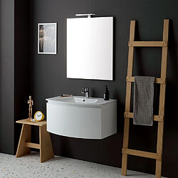 Kiamami Valentina ARMOIRE DE TOILETTE SUSPENDUE COURBE CM 82 AVEC LAVABO ET MIROIR | RIVA