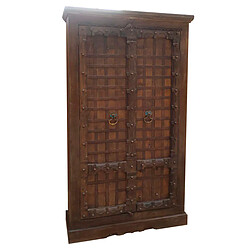 Pegane Armoire, placard en bois coloris marron - Longueur 118 x Profondeur 42 x Hauteur 217 cm 