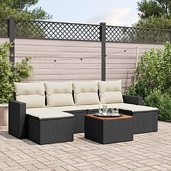 Maison Chic Ensemble Tables et chaises d'extérieur 7pcs avec coussins,Salon de jardin noir résine tressée -GKD821812