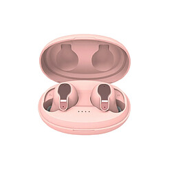 LUUCOZK Écouteurs sans fil Bluetooth XY-5 5.0 Écouteurs stéréo HiFi avec boîtier de chargement - Rose 