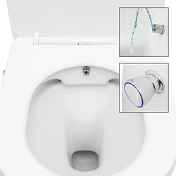 Ecd Germany WC suspendu en céramique avec fonction de bidet Soft-Close White pas cher