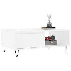 Avis Maison Chic Table basse,Table Console Table d'appoint, Table pour salon blanc 90x60x35 cm bois d'ingénierie -MN48677