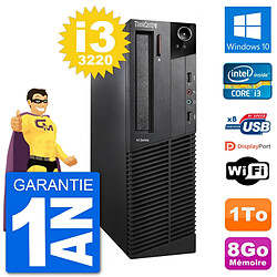 PC Lenovo M92p SFF Intel i3-3220 RAM 8Go Disque Dur 1To Windows 10 Wifi - Occasion