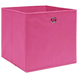 Maison Chic Lot de 10 Boîtes de rangement,Boîtes de stockage Rose 32x32x32 cm Tissu -MN851732