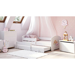 HT MEUBLES Lit gigogne enfant fille blanc LOU