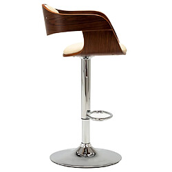 vidaXL Tabouret de bar Crème Bois courbé et similicuir