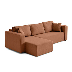 Bestmobilier Topaze - canapé d'angle réversible - 4 places - convertible avec coffre - en tissu bouclette Topaze - canapé d'angle réversible - 4 places - convertible avec coffre - en tissu bouclette - Terracotta