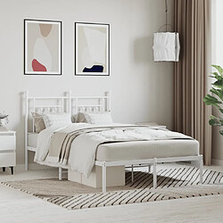 Maison Chic Lit adulte - Cadre de lit métal avec tête de lit pour chambre blanc 120x200 cm -MN73927