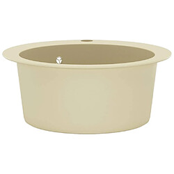 Acheter vidaXL Évier de cuisine Granit Seul lavabo Rond Beige