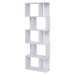 Mobili Rebecca Bibliotheque Etageres Bois Blanc Design 172,5x60x24,5