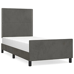 Maison Chic Cadre/structure de lit avec tête de lit pour adulte - Lit Moderne Chambre Gris foncé 80x200 cm Velours -MN84503