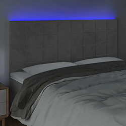 Avis Maison Chic Tête de lit scandinave à LED,meuble de chambre Gris clair 200x5x118/128 cm Velours -MN84707