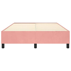 Sommier à lattes,Cadre à lattes de lit pour Adulte Rose 140x190 cm Velours -MN30908 pas cher